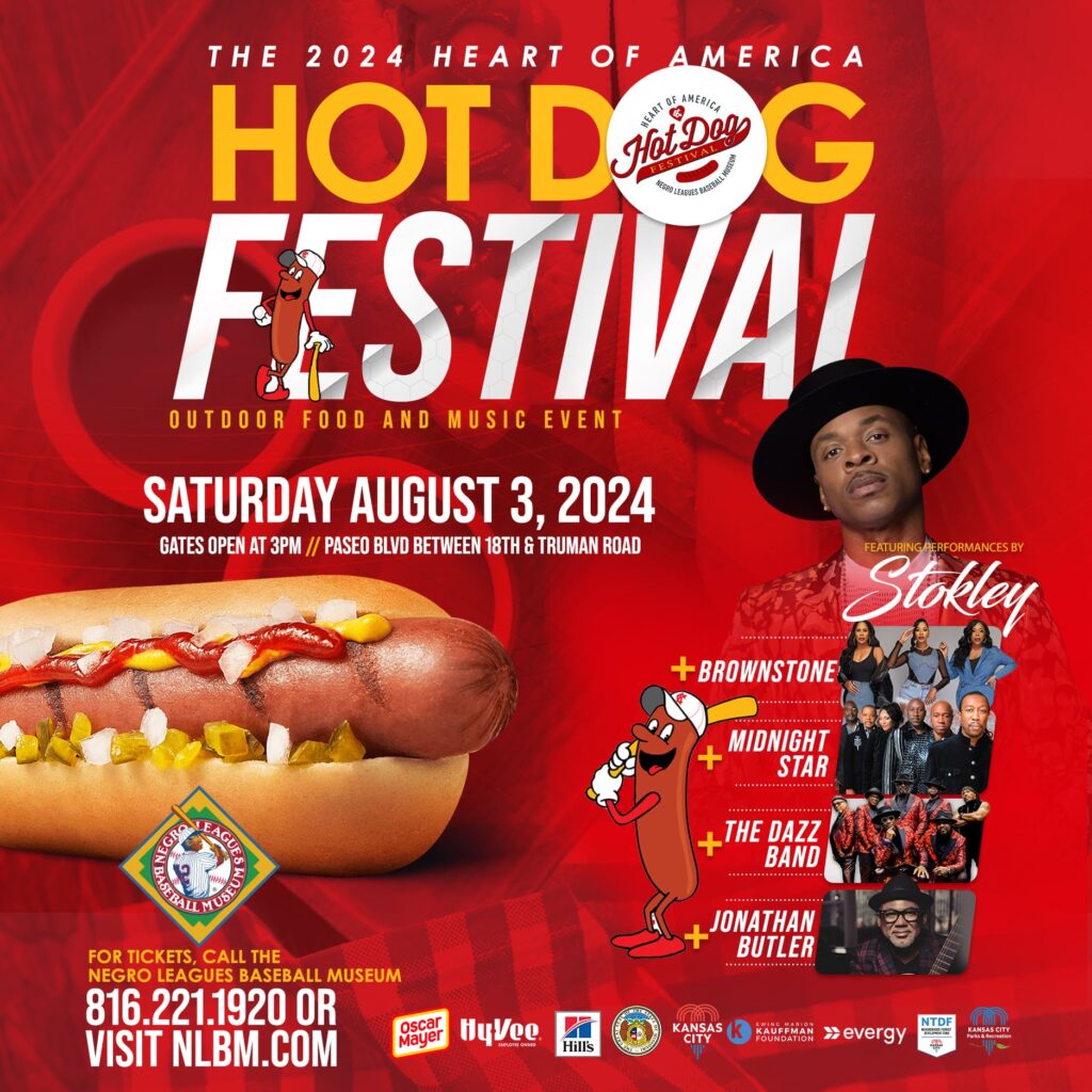 Hot Dog Event graphic with event details. 

Saturday August 3, 2024, Gates open at 3pm/ Paseo blvd between 18th and Truman