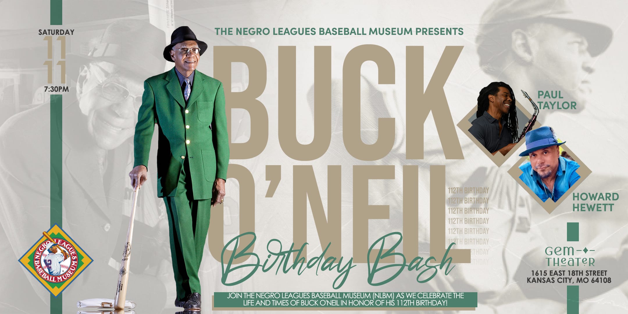 2023 Buck O'Neil's 112th Birthday Celebration On November 11th