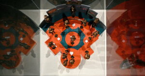 birds eye view of the exhibit.
