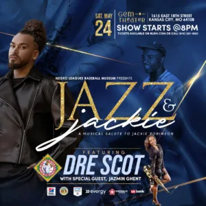 A graphic design with information highlighting the NLBM event for "JAzz and Jackie"