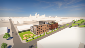graphic of new state of the art facility that will be built adjacent to the Buck O’Neil Education and Research Center (BOERC) 