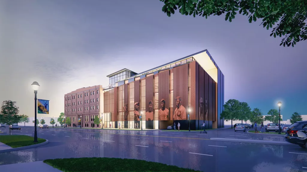 A digital mockup image for the concept of the new NLBM building