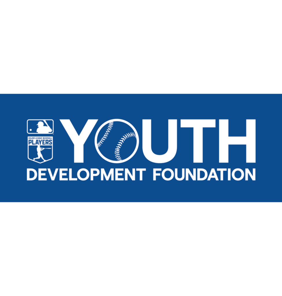 Blue logo with "Youth Development Foundation" and a baseball-themed design.